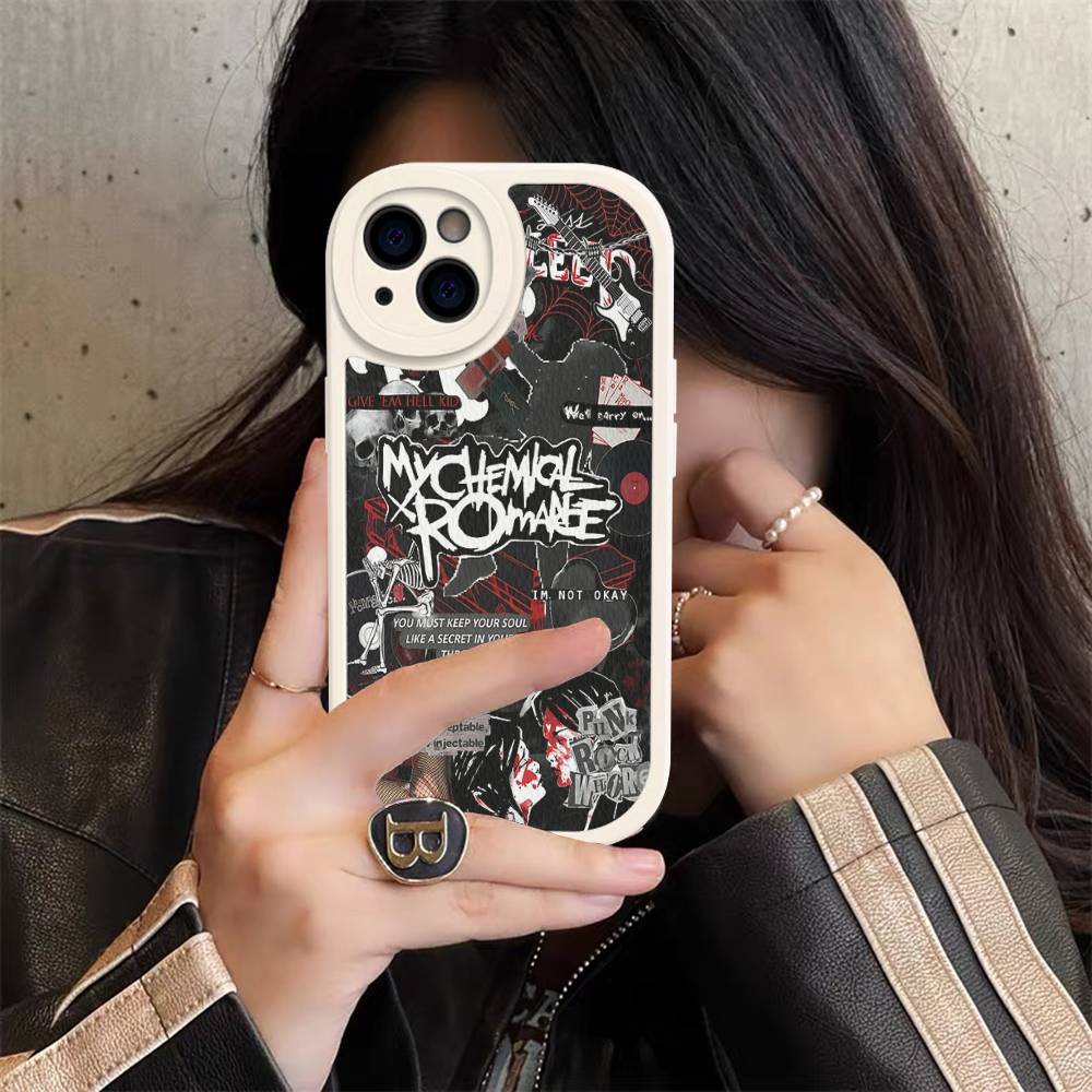 Rock Band M-My C-Chemical R-Romance For IPhone 16 15 14 13 12 11 Pro Max Plus Leather Phone Case