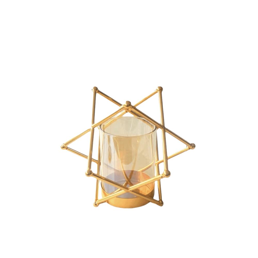Nordic Metal Flower Vase Glass Flower Arrangement Decorative Vase Candle Holder For Living Room Bedroom