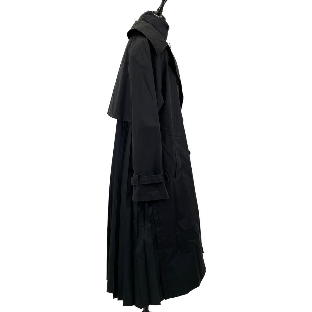 Moncler EBIHENS 2WAY Pleated Switching Trench with Inner Down Vest Coat 1 blackUsed