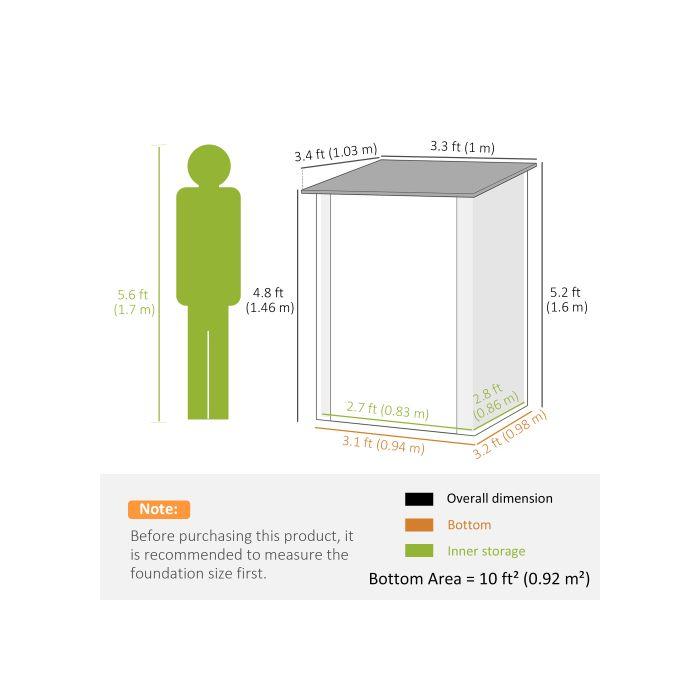 Abri de jardin - MUVOE - 1 x 1 m - Acier galvanisé - Porte verrouillable - Gris foncé