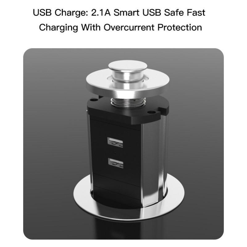 Multi Functional Concealed Electrical Plug Office Desktop Pop up Power Socket Intelligent Lifting Invisible USB Socket