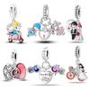 Charms Beads Romantic Love Theme Couple Marriage Heart Cute Heart Fit 925 Charms Bracelet Beads Jewelry Gifts for Women