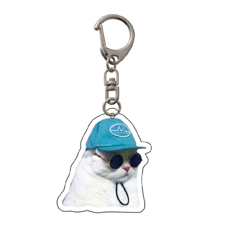 Funny Cat Face Acrylic Keychain Stylish and Sturdy Keyring Accessory Bag Pendant Suitable for Multiple Occasion