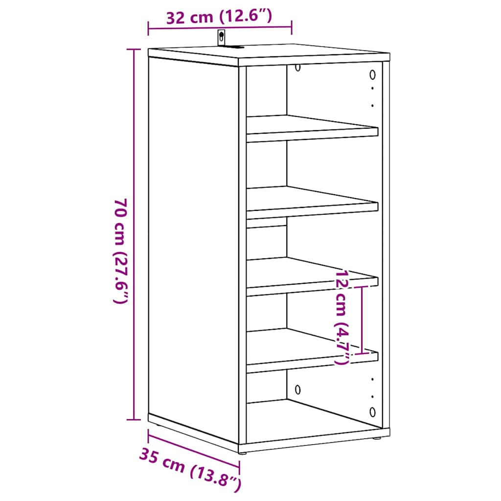 Shoe Cabinet Sonoma Oak 31.5 x 35 x 70 cm Particleboard
