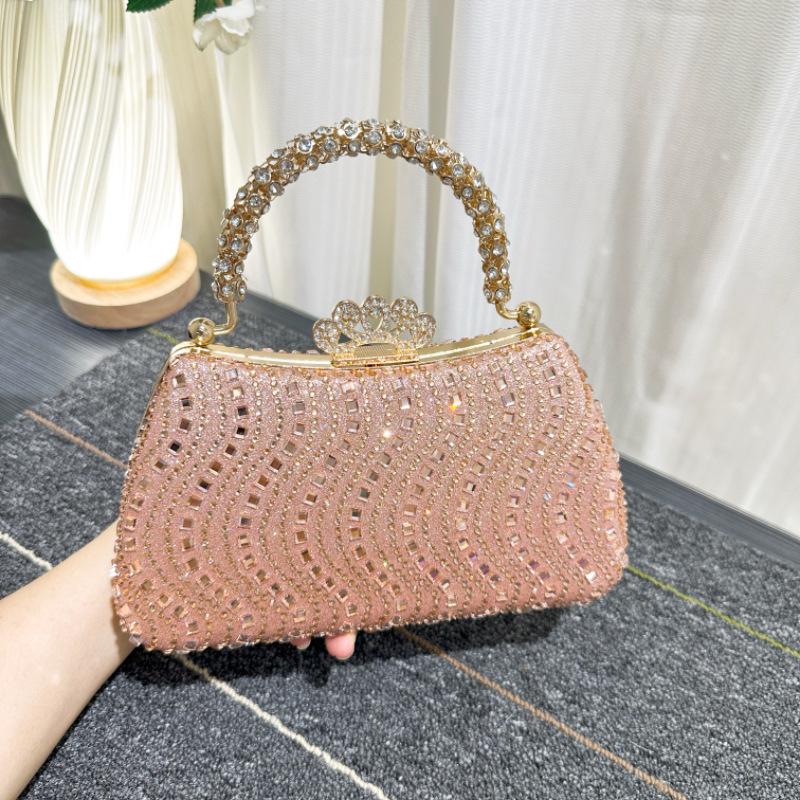 Элегантный вечерний клатч со стразами для светских дам шампанского