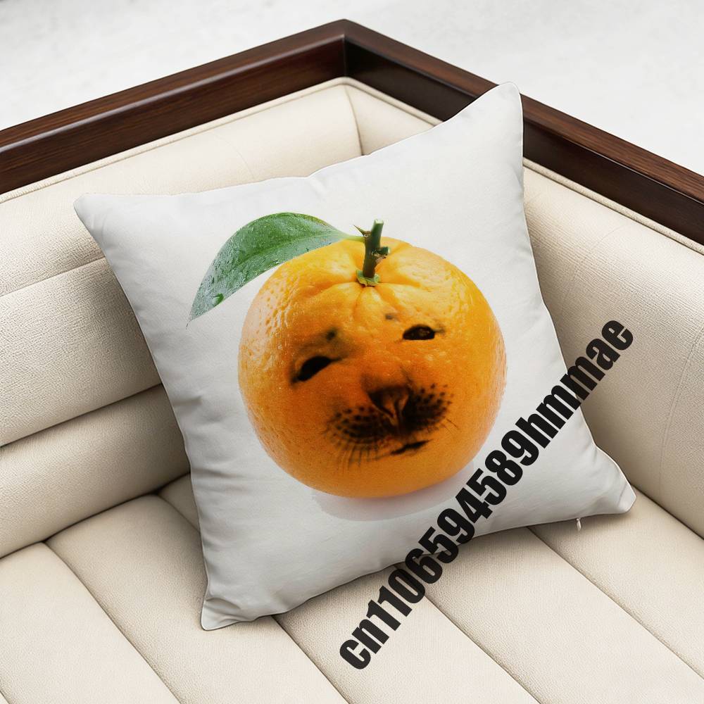 For Throw Pillow Case Sham 45X45Cm 35X35Cm Square Bedroom Seals Fruit Cute Seal Sea Meme Pillowcase Cushion Cover