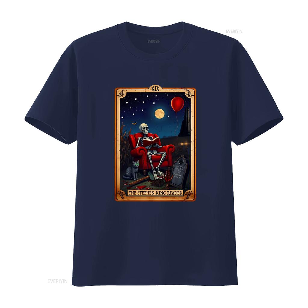 The Reader Stephen King Inspired Tarot Card T Shirt Perfect for Lover Vintage Style Horror Vintage Washed Stretched Comfortable