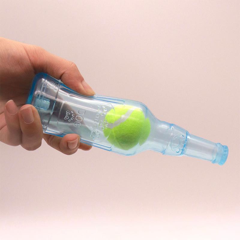 Pet Chew Toy Beer Bottle Dog Sound-Making Chew-Resistant Teething Toys Empty Bottle or with Tennis Ball Pets Interactive Toys