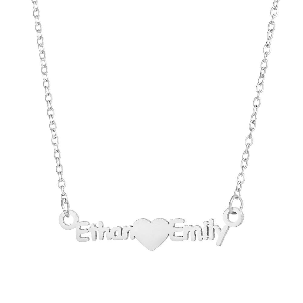 Collana Personalizzata con Lettere in Acciaio Inossidabile Placcato Oro 18K - Catena Clavicolare Fai-da-Te con Nome Personalizzato