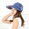 Summer Hats for Women Sun Hat, Foldable Pearl Flower Visor Sunscreen Floppy Cap