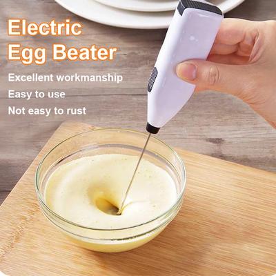 Batidora de leche y huevos eléctrica, Espumador para café, hogar, cocina, Mini licuadora de té de la leche y café de acero inoxidable