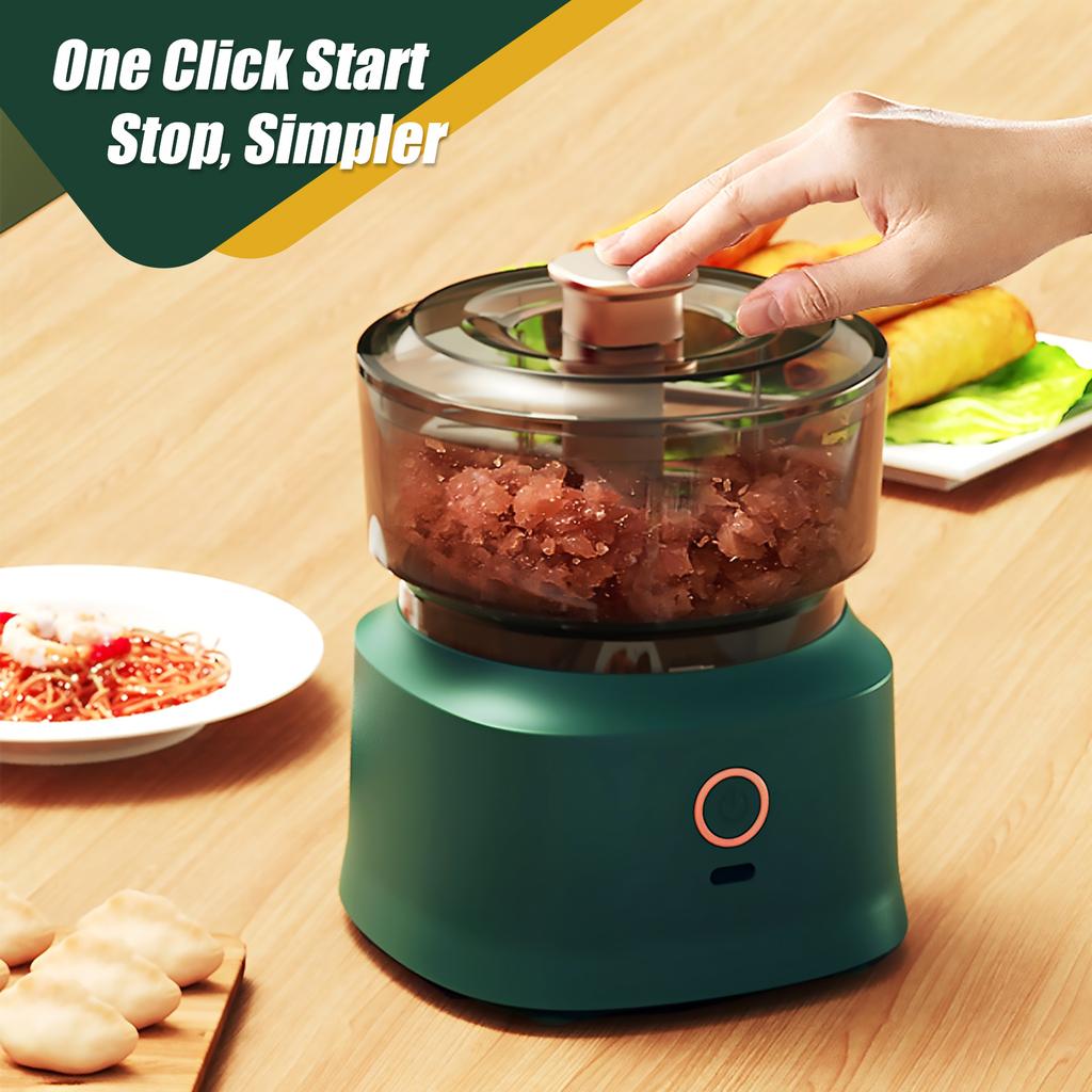 350 ml Elektrischer Knoblauchzerkleinerer, Mini-Kabelloser Fleischwolf, USB-aufladbarer Gemüse-Zwiebelzerkleinerer, tragbarer kleiner elektrischer Lebensmittelzerkleinerer