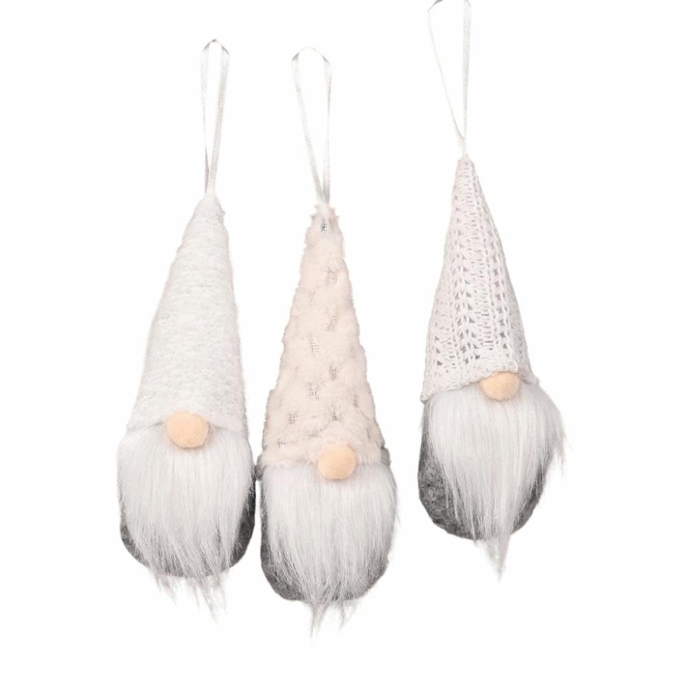3pcs Handmade Christmas Knitted Doll Pendant Reusable Christmas Tree Decoration Gnome Doll Gifts