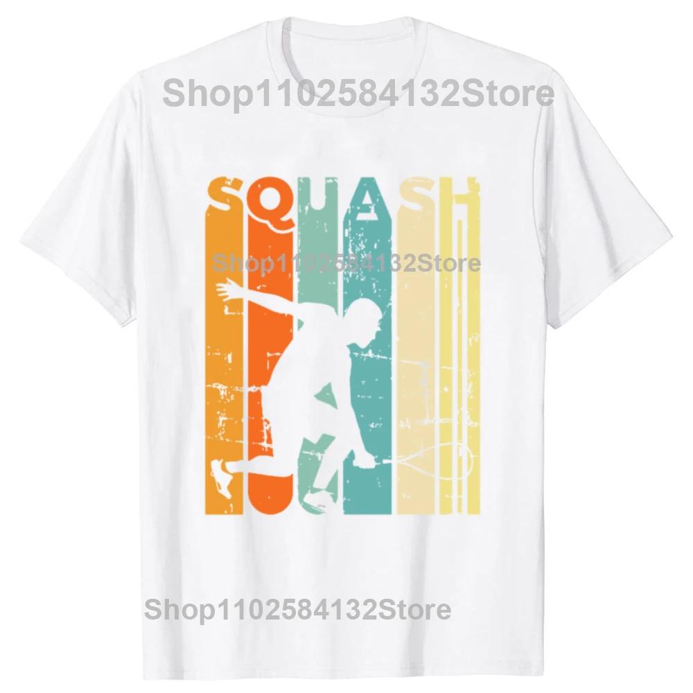 Funny Squash Player Gift Tennis Retro Team T Shirts Graphic Cotton Streetwear Short Sleeve Birthday T-shirt Mens Clothing