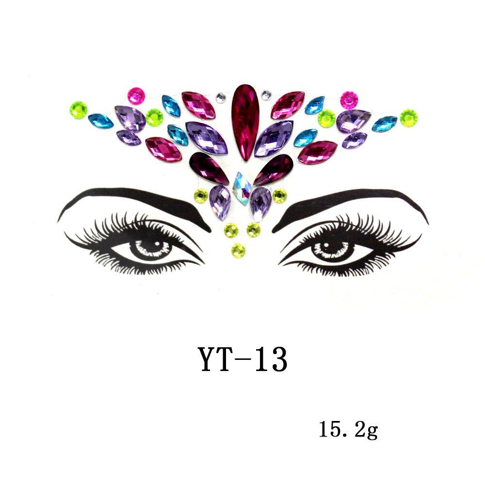 3D Sexy Face Tattoo Stickers Temporary Tattoos Glitter Fake Tattoo Rhinestones for Women Party Face Jewels Tattoo