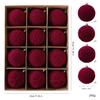 Flocked Velvet Christmas Ball Set - Embossed Decorative Tree Ornaments