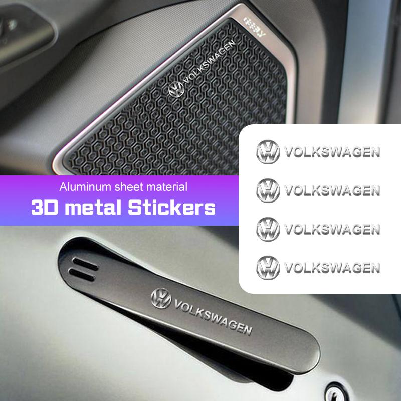 Car Interior Decoration Decals 3D Metal Emblem Stickers For VW Volkswagen R Scirocco Jetta Beetle Golf Passat Polo Touran Tiguan Zj1