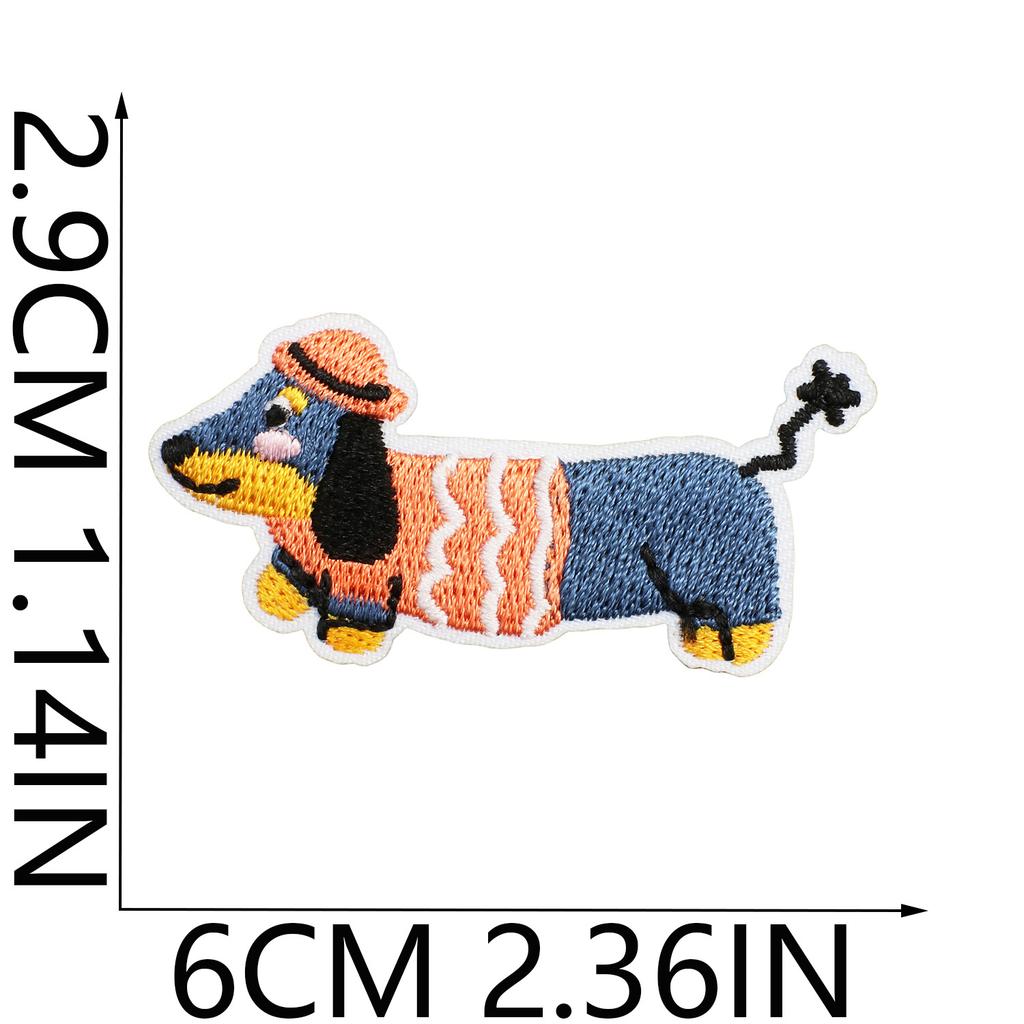 Korean Cute Dachshund Dog Embroidery Cloth Sticker Diy Bag Dress Up Puppy Patch Sticker Computer Embroidery Zhang Zai Ironing