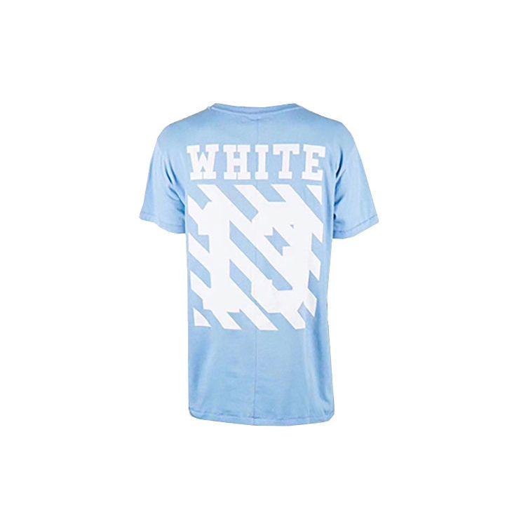 Off-White SS21 Virgil Abloh Religious Pattern Oil Painting T-Shirt Women Tops Blue OW-SS18-047
