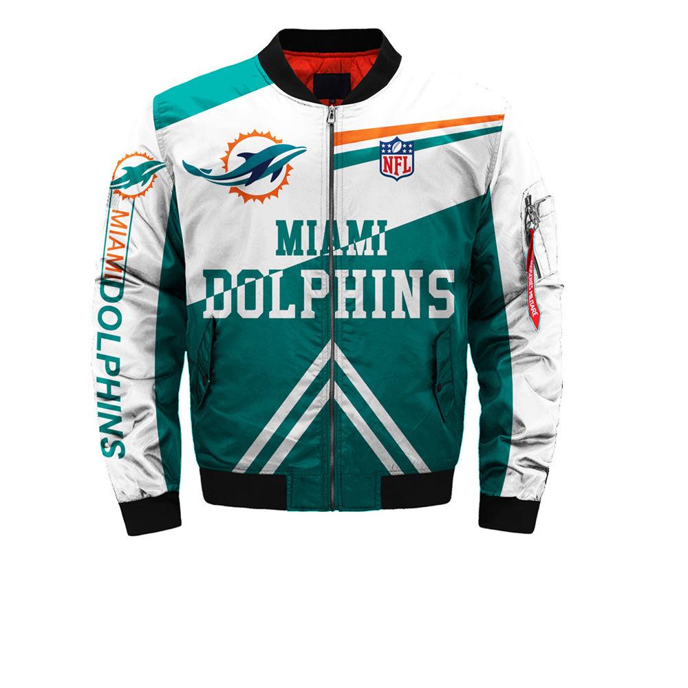 Men's 3D Dolphin Print Zipper Jacket NFL Flight Suit