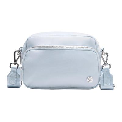 Everywhere 2L Casual Versatile Fashion Nylon Crossbody Bag Unisex Bags Powder-Blue Silver LU9C80S-069462