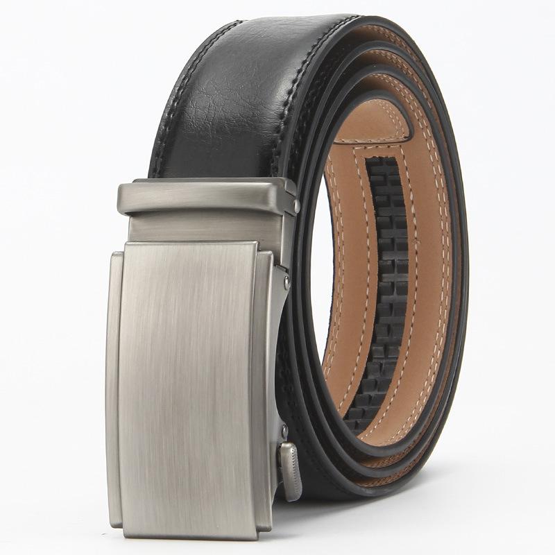 

Поддельные ремни с игольным проколом различных цветов Автоматические ремни с пряжкой Мужские ремни из натуральной кожи Деловые повседневные ремни с пряжкой 110-130cm