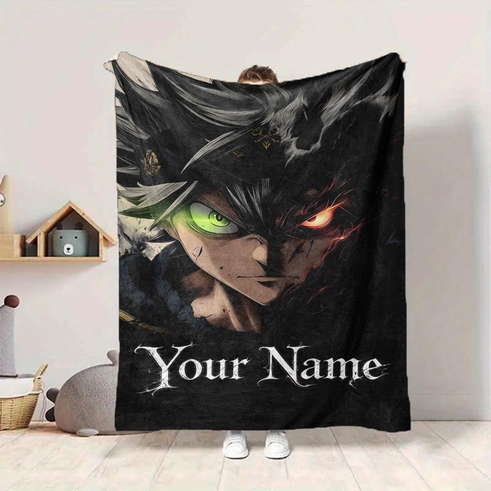 Custom 1Pc Custom Anime Character Fleece Flannel Blanket Soft Warm Cozy Office Throw For Bedroom Couch Travel Birthday Xmas Gift