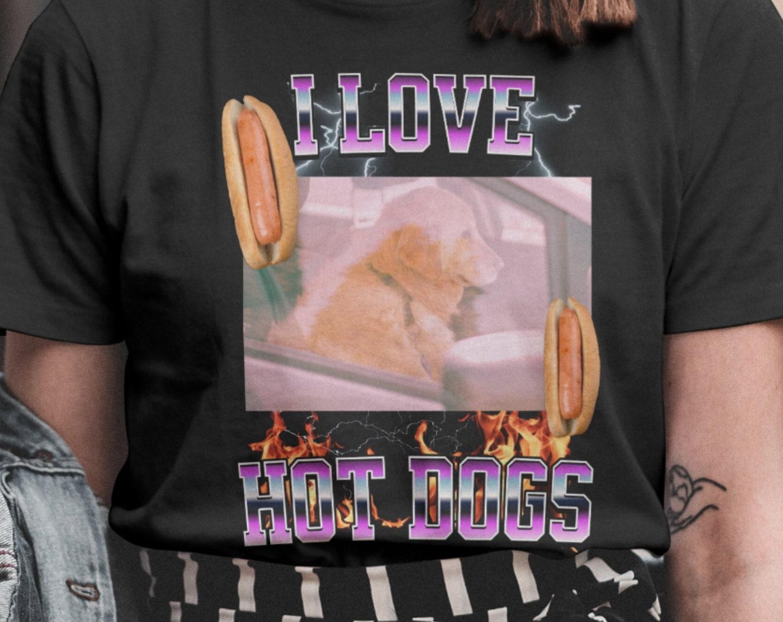Funny Hot Dog Meme Shirt, Ironic Graphic Tee 4XL