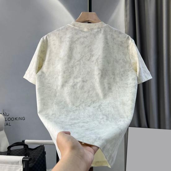 Snygg T-shirt för män Andningsbar Lös passform Sommar-Tee Batikmönster Casual T-shirt för Strandsemester Sport Gata