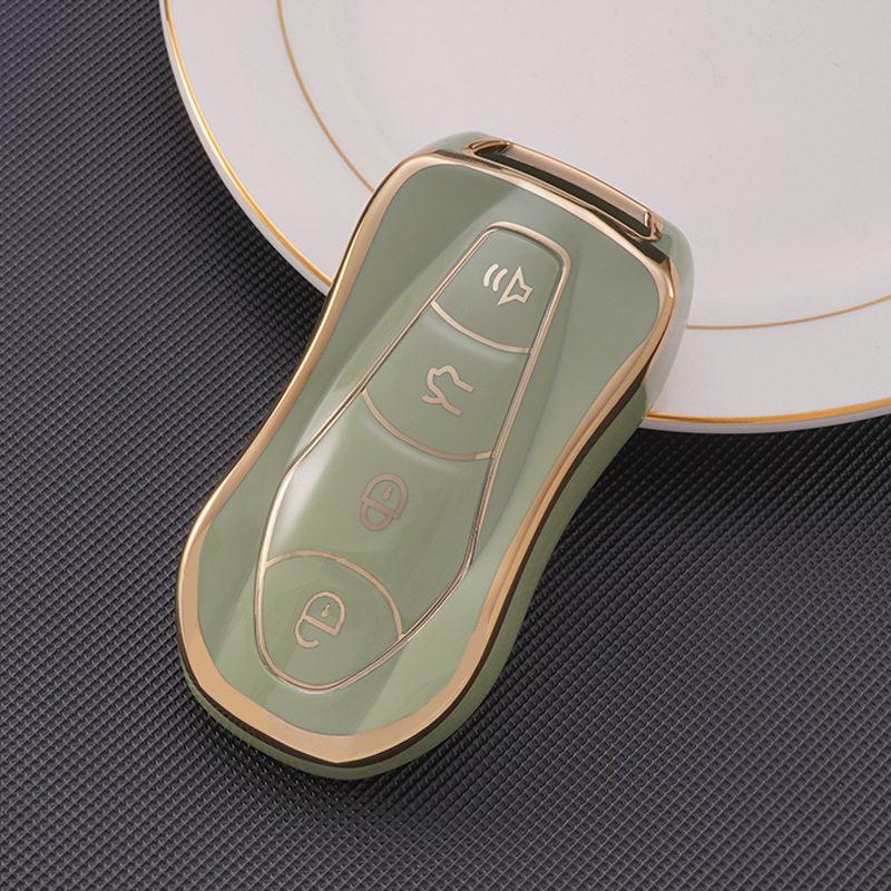 Fashionable Gold-Edged TPU Key Case for 2021 Geely Boyue Pro/Xingyue/Xingyue S