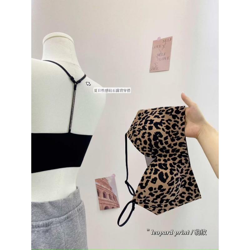 Women Sexy Beauty Back Thin Push Up Gathered Diamond Y Strap Backless Bra