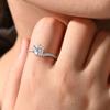 Moissanite Rings 100 Copper Luxury Round Moissanite Ring for Women Engagement Wedding Birthday Party Jewellery Gift