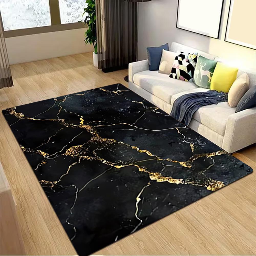 Marble Texture Background Pattern Decoration,Carpet,Living Room,Bedroom, Non-slip,Square rug