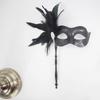 Venetian Masquerade Masks Halloween Mardi Gras Masks with Stick Ball Party Masks
