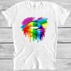 Rainbow Pride Lips T Shirt Proud Gay Soho London Art Retro Cool Tee M45