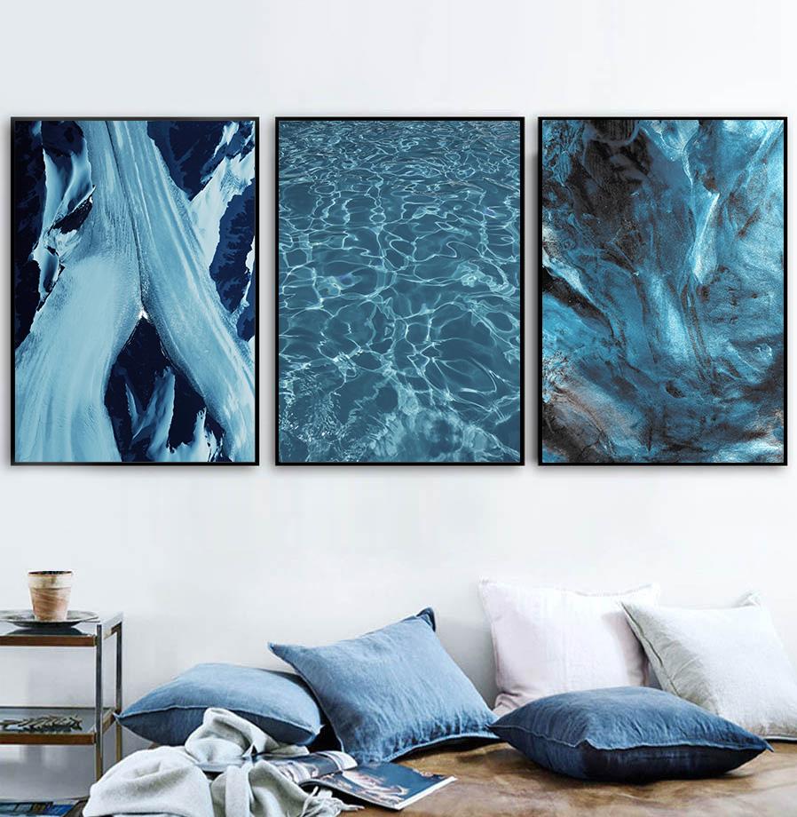 Wall Paintings Room Decor Blue Quote Wall Art Nordic Home Decoration Modern Pictures for Living Room No Frame