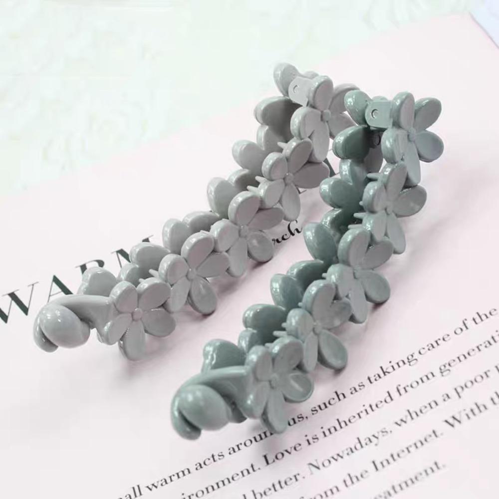 Plastic Flower Banana Clips Plum Blossom Ponytail Holder Vintage Vertical Clip Work