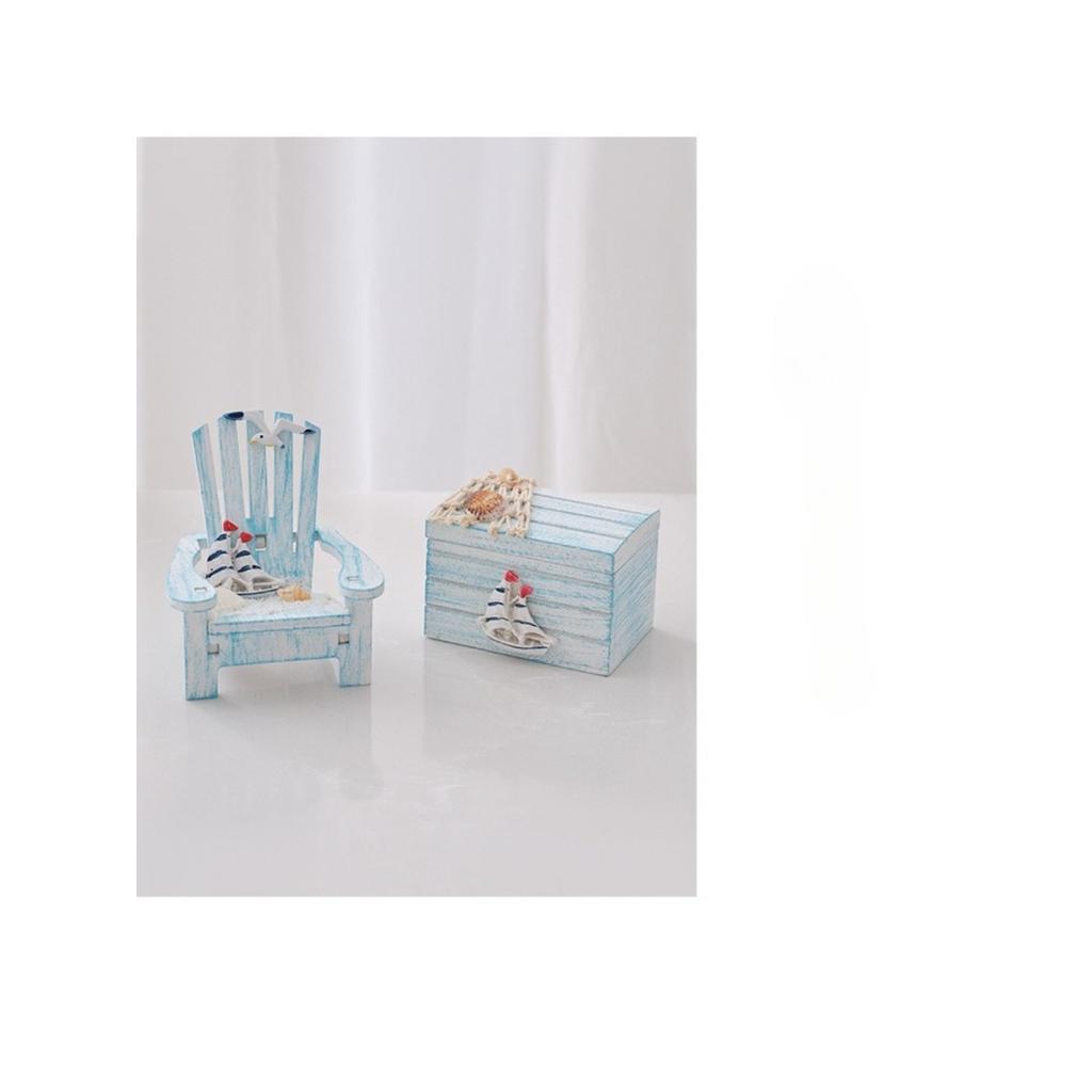 Mini Beach Chair Small Box Ornament, Suitable for Bedroom, Living Room, and Desktop Decoration