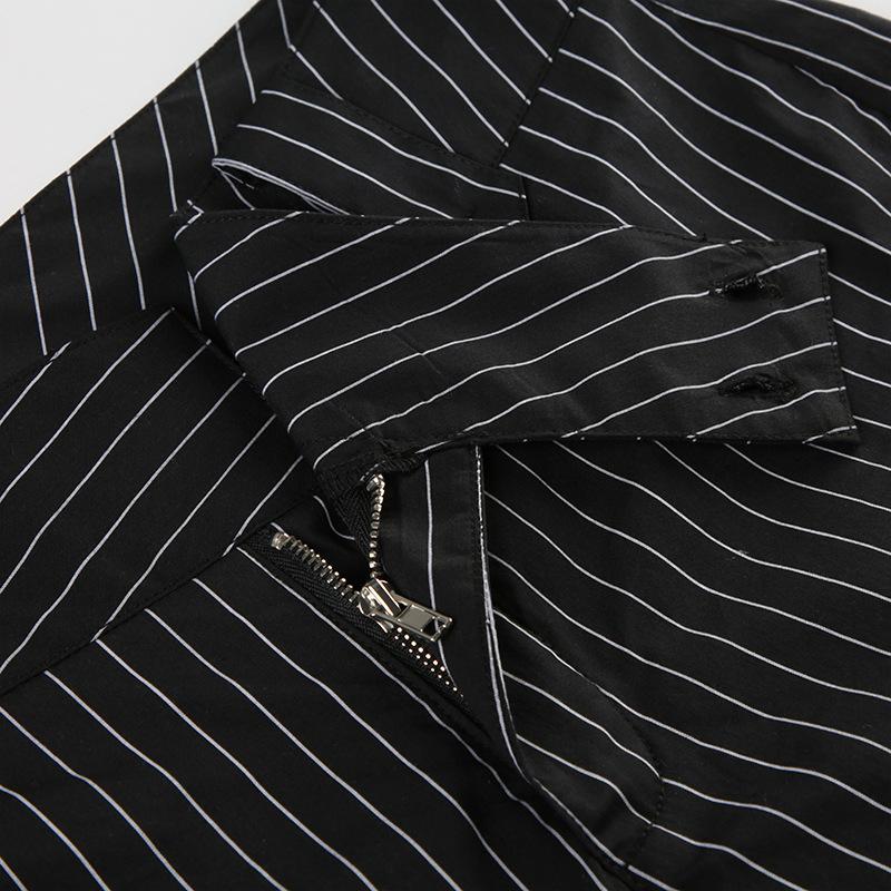 Vintage Pinstripe Contrast Color Flare Pants Women High Waist Slim Fit Y2K Streetwear Bell Bottom Trousers