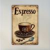 Tin Sign Espresso Wall Art Vintage Cafe Decor Metal Retro Kitchen Bar Rustic 8x12 Inch