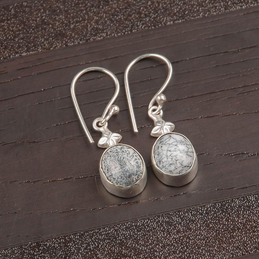 Opal Dendritic Piatră Prețioasă Argint Sterling 925 Bijuterii de Designer Cercei Pentru Femei EE-6-22