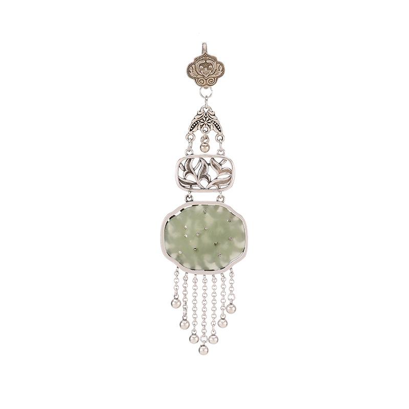 Classical Chinese cheongsam pressure placket pendant jade pendant fringed pendant retro court ancient Hanfu high-end accessories