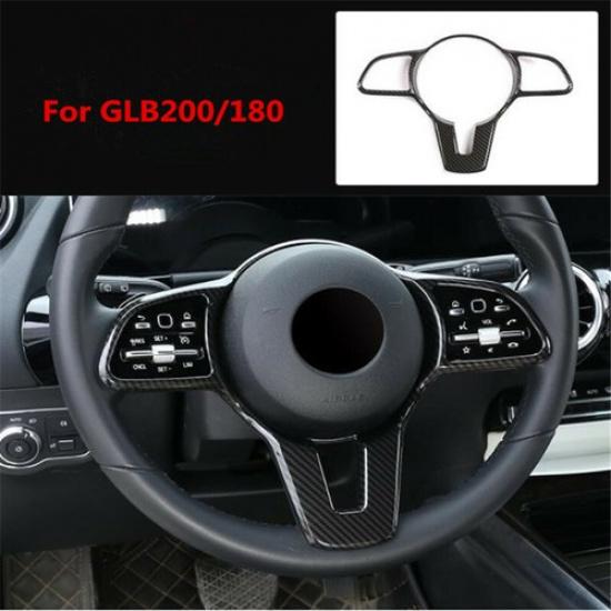For Mercedes-Benz GLB200/180 2020+ Carbon Fiber Steering Wheel Decor Cover Trim