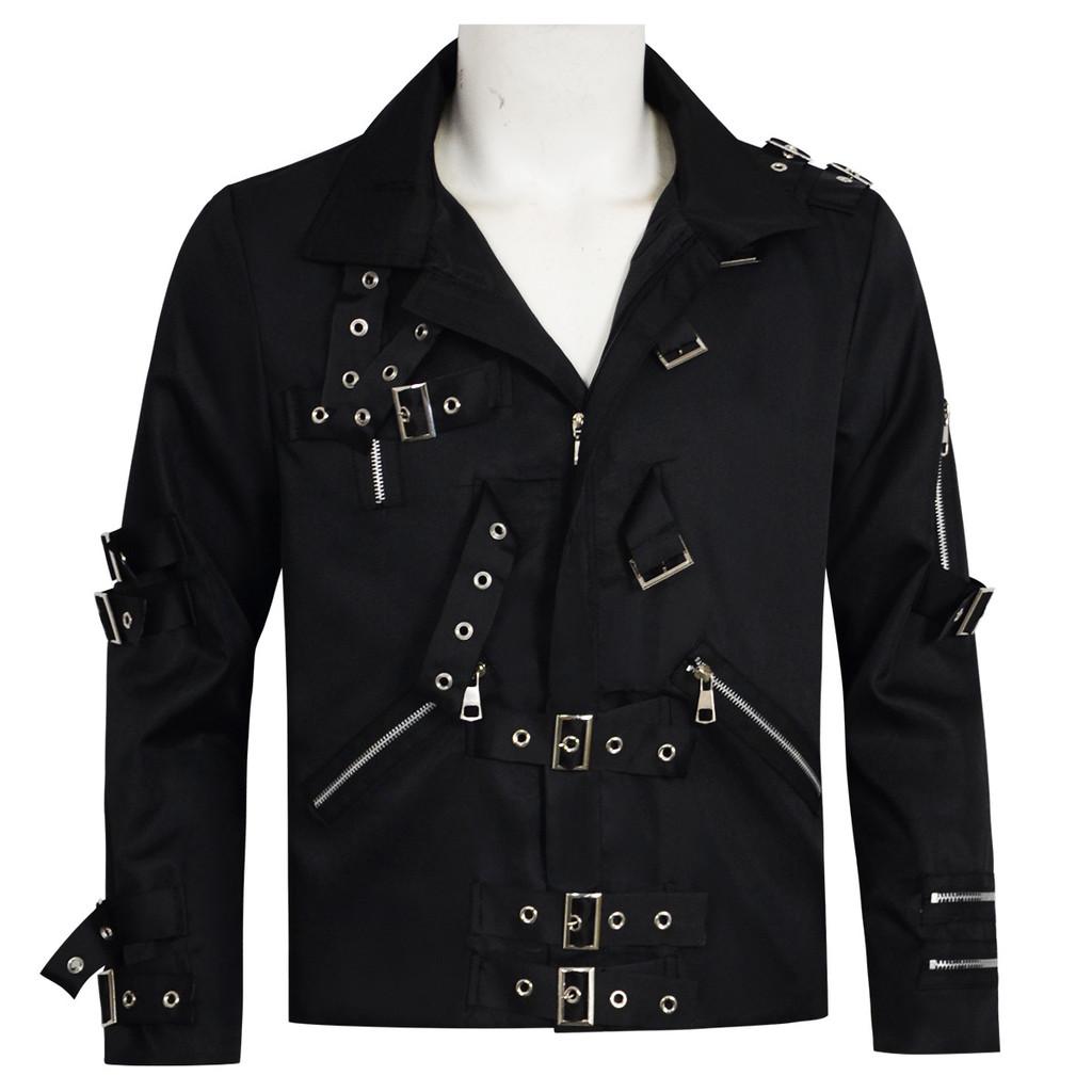Michael Jackson Cosplay Stage Punk Jacket With Metal Details For Performers