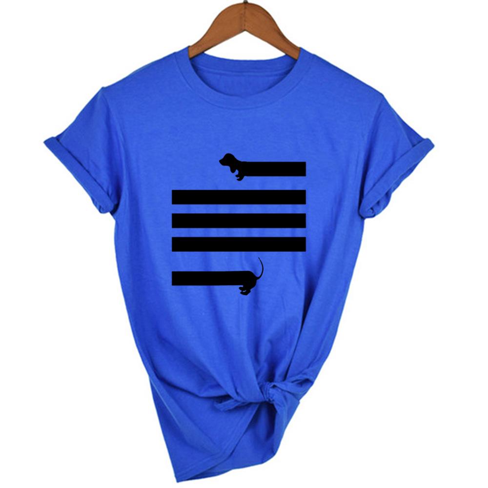 I Love Dachshunds Women Short Sleeve Graphic T Shirt Summer Harajuku Kawaii Dog Print Clothing T