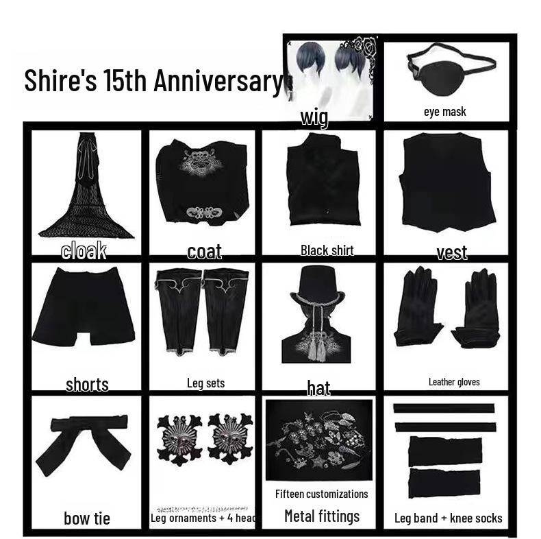 

Черный дворецкий 15-я годовщина косплей костюм мужской полный комплект XL