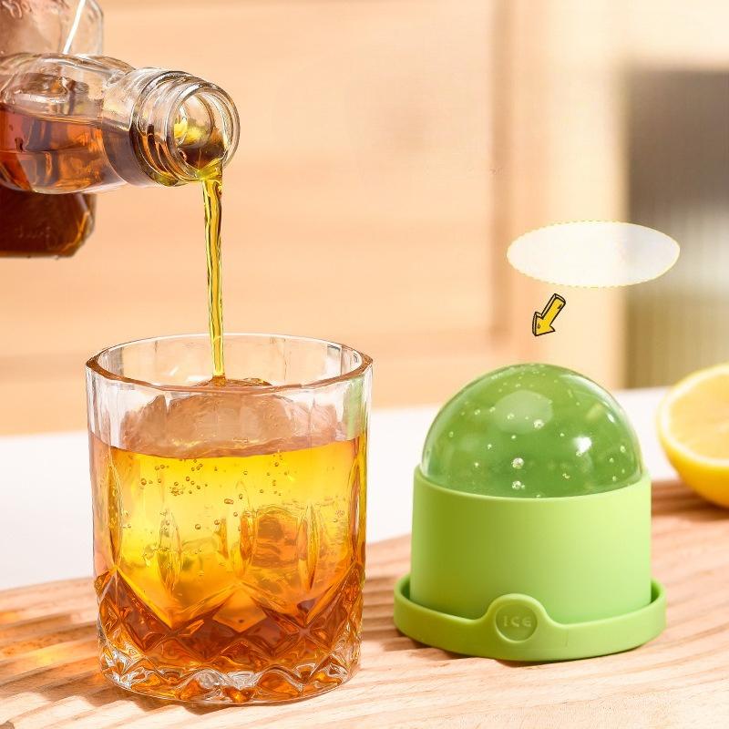 Large Ice Ball Maker for Food-Grade Silicone, Round Whiskey Fast-Freezing Ice Cube Mold Tray, Large Spherical Silicone Ice Cube Tray for Home Use