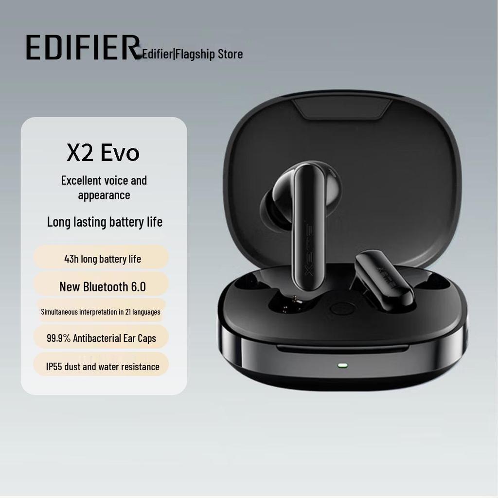 Edifier X2 Evo True Wireless Bluetooth Earphones with Bluetooth 6.0 and Spatial Audio AI Translation