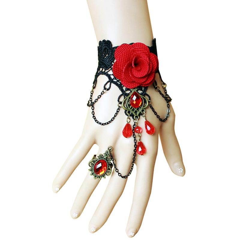 Women's Vintage Steampunk Gloves Wrist Cuff Gear Girls Jewelry Accessories Victorian Bracelets Costume Lace Handwear