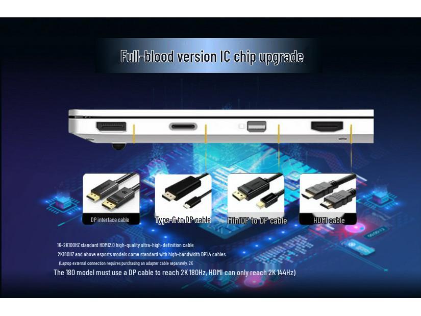 24-inch 2K IPS 180Hz Esports Monitor, 4K 240Hz Display for Gaming and Office Use.